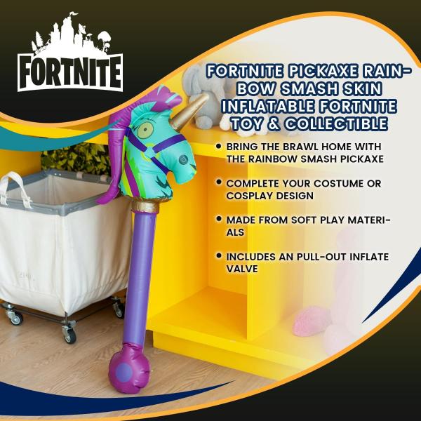 Fortnite Rainbow Smash Inflatable Pick Axe Costume Accessory picture