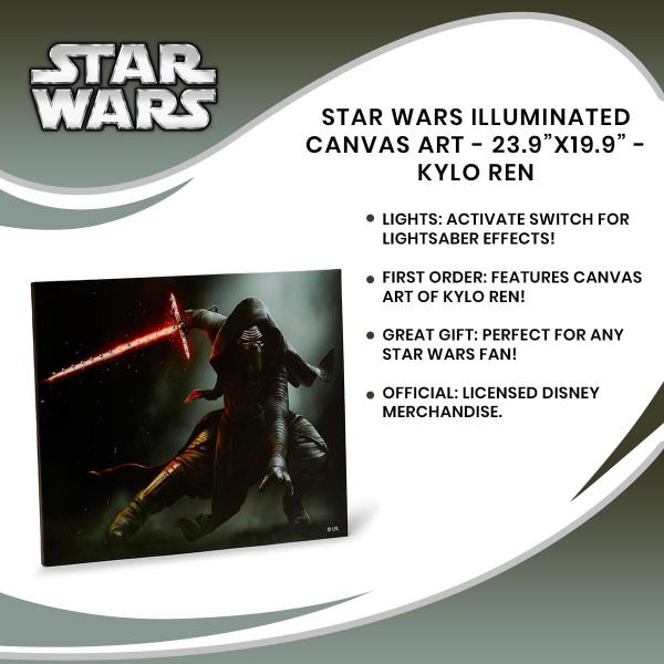 Start Wars 23.9"x19.9" Illuminated Canvas Wall Art: Kylo Ren picture