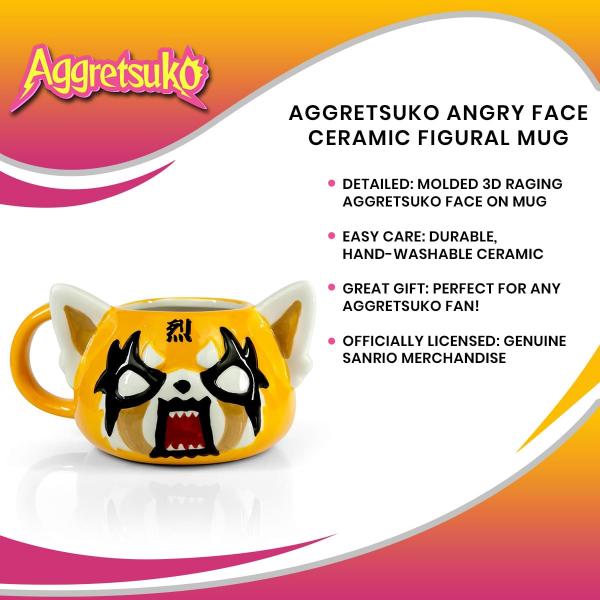 Aggretsuko Angry Face Ceramic Figural Mug picture