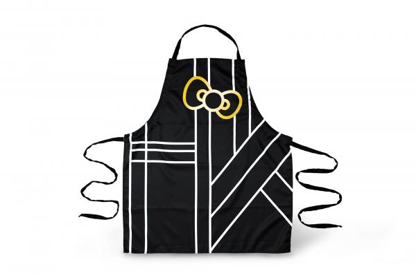 Hello Kitty Pinache Black and Gold Adult Kitchen Apron picture