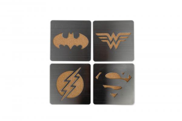 DC Comics Laser Cut Superhero Logo Coaster Set of 4