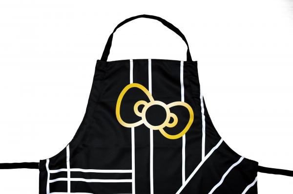 Hello Kitty Pinache Black and Gold Adult Kitchen Apron picture