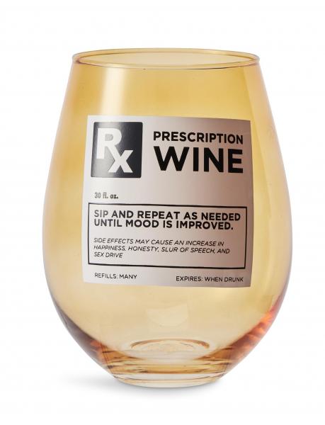 Rx Prescription 30oz Stemless Wine Glass picture