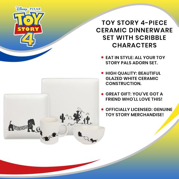 Toy Story Scribble Characters 4 Piece Dinnerware Set picture