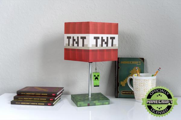 Minecraft TNT Block Desk Lamp w/ 3D Creeper Puller picture