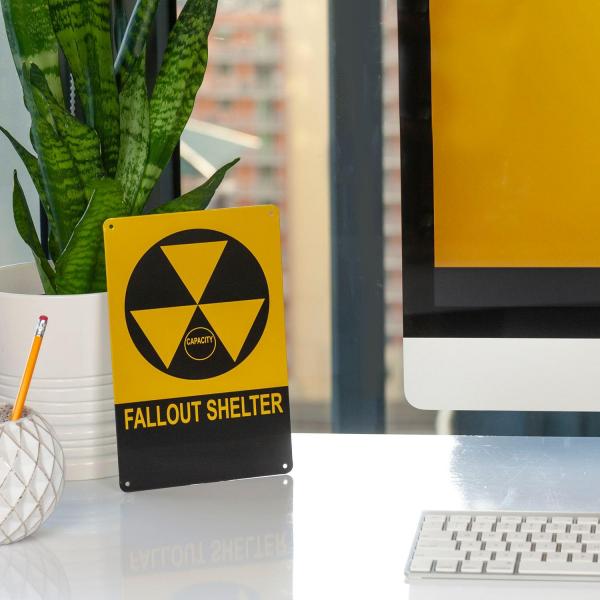 Fallout Shelter 6 x 9 Inch Tin Sign Replica picture