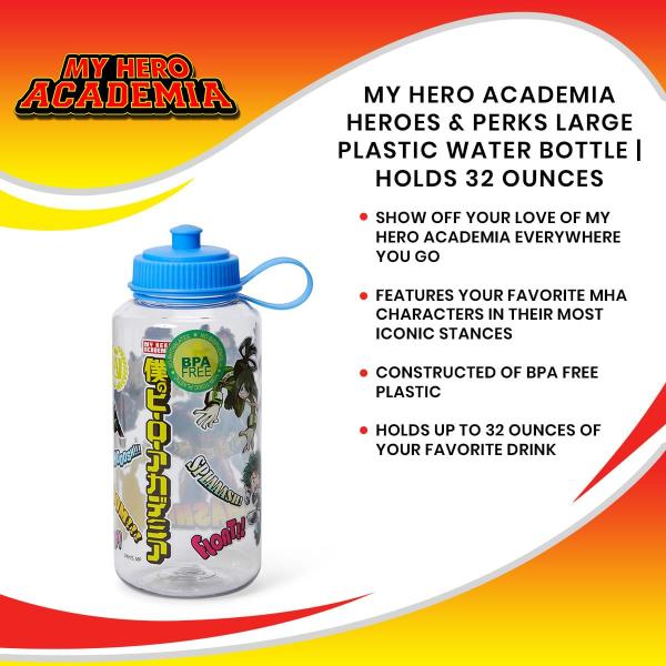 My Hero Academia Heroes & Perks 32oz Plastic Water Bottle picture