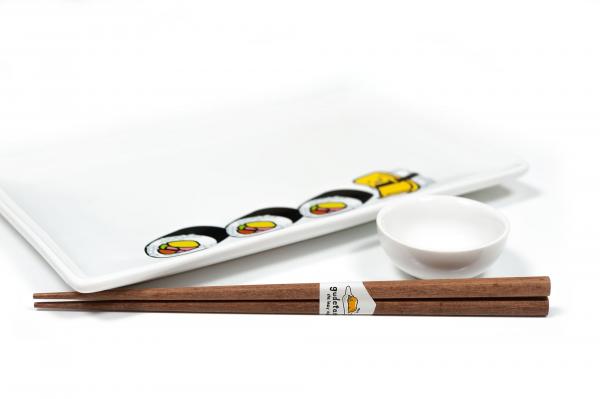 Gudetama Sushi Set | Plate | Wasabi Dish | Chopsticks picture