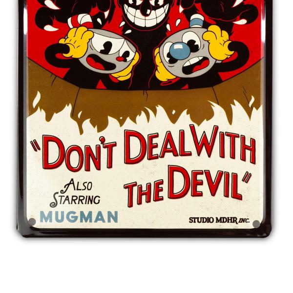 Cuphead Don't Deal With The Devil Tin Sign 9" x 6.5" picture