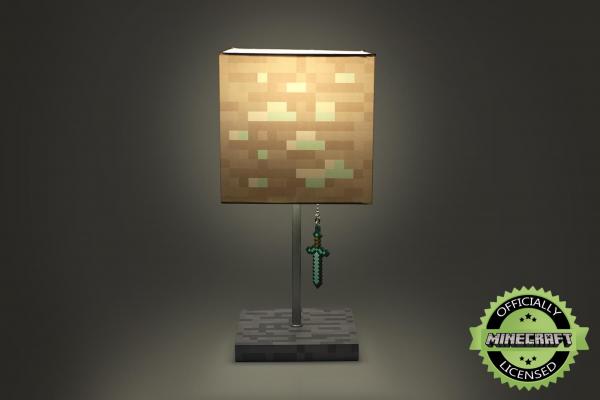 Minecraft Diamond Ore Block Desk Lamp w/ 3D Sword Puller picture