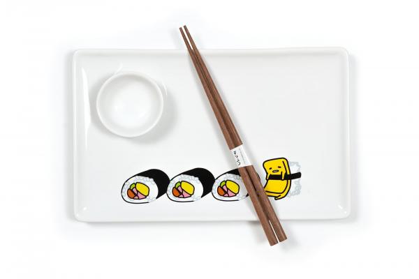 Gudetama Sushi Set | Plate | Wasabi Dish | Chopsticks picture