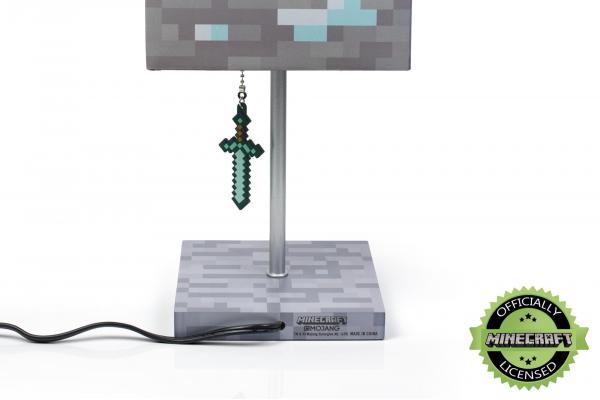 Minecraft Diamond Ore Block Desk Lamp w/ 3D Sword Puller picture