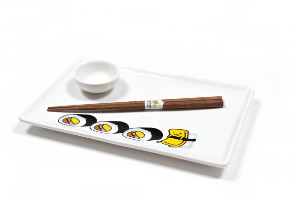 Gudetama Sushi Set | Plate | Wasabi Dish | Chopsticks picture