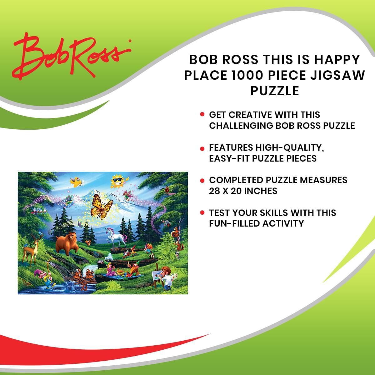 Bob Ross Happy Place 1000 Piece Jigsaw Puzzle - Eventeny