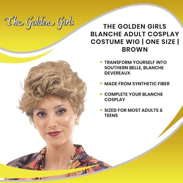 Golden Girls Blanche Adult Cosplay Costume Wig | Brown picture