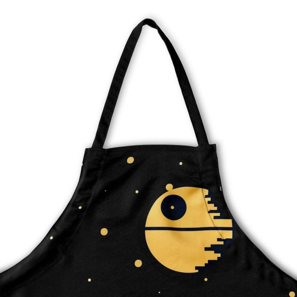 Star Wars AT-AT and Death Star Black Kitchen Apron picture