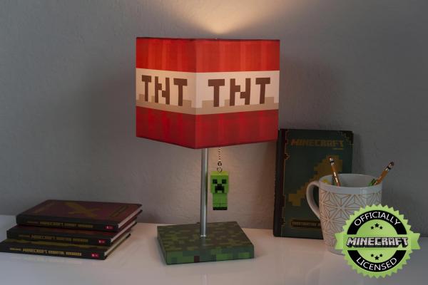 Minecraft TNT Block Desk Lamp w/ 3D Creeper Puller picture