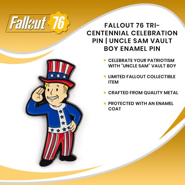 Fallout Vault Boy Uncle Sam Exclusive Enamel Collector Pin picture