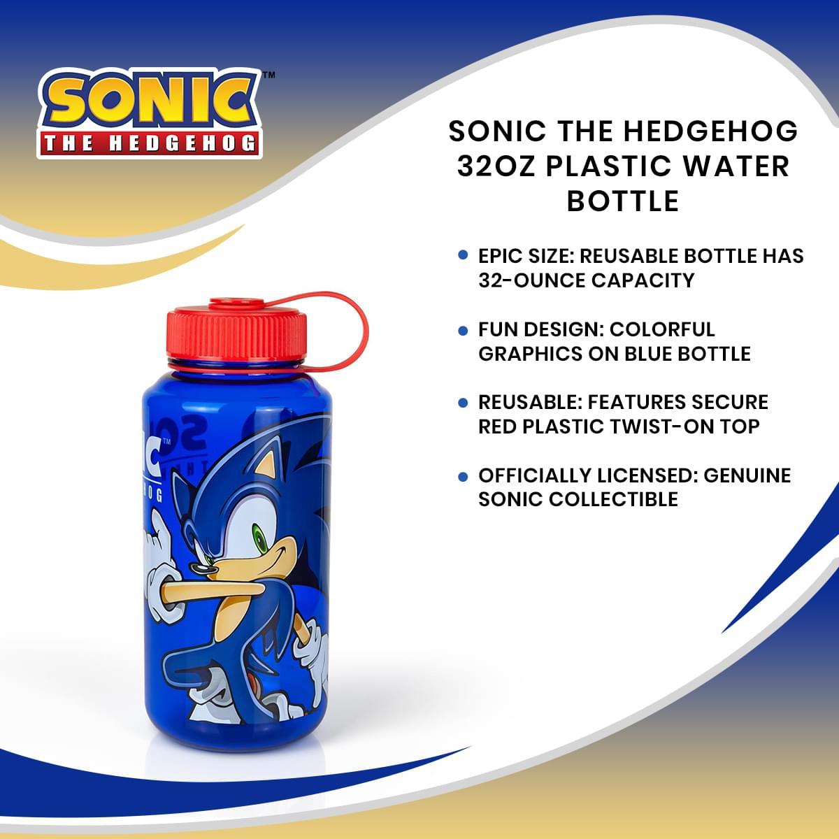 Sonic The Hedgehog 32oz Plastic Water Bottle - Eventeny