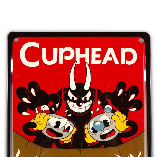 Cuphead Don't Deal With The Devil Tin Sign 9" x 6.5" picture