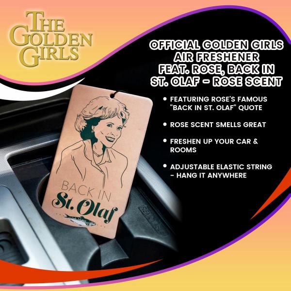 Golden Girls "Back In St. Olaf" Air Freshener, Rose Scented picture