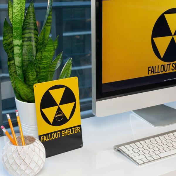 Fallout Shelter 6 x 9 Inch Tin Sign Replica picture