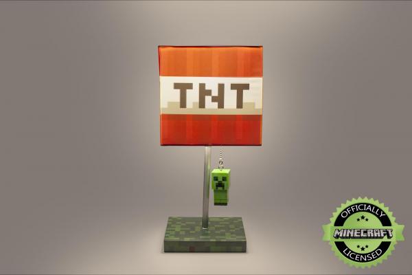 Minecraft TNT Block Desk Lamp w/ 3D Creeper Puller picture