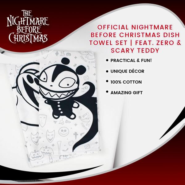 Nightmare Before Christmas Zero & Scary Teddy Dish Towel Set picture