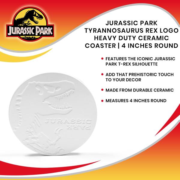 Jurassic Park 1pk Coaster 4in H x 4in L, Ceramic picture