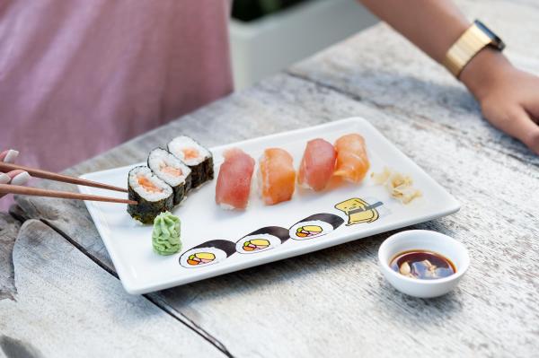 Gudetama Sushi Set | Plate | Wasabi Dish | Chopsticks picture