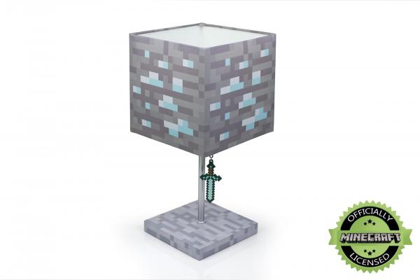 Minecraft Diamond Ore Block Desk Lamp w/ 3D Sword Puller picture