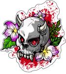 Sticker "Hibiscus Skull"