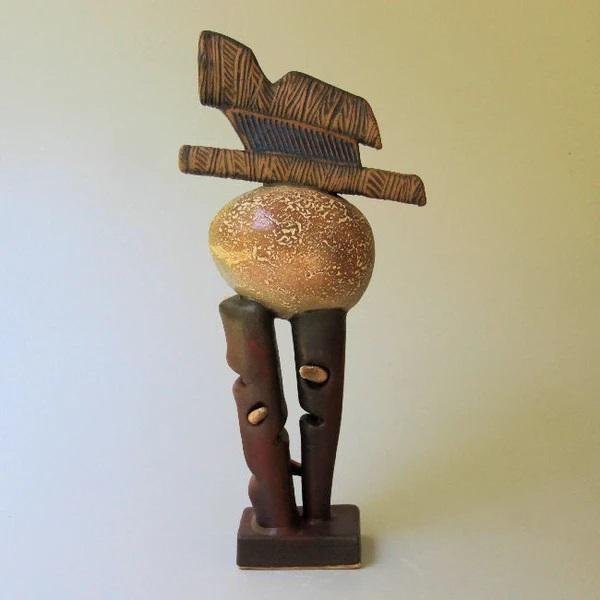 First Born - Abstract Sculpture of Egg on Two Stilts by Helene Fielder picture