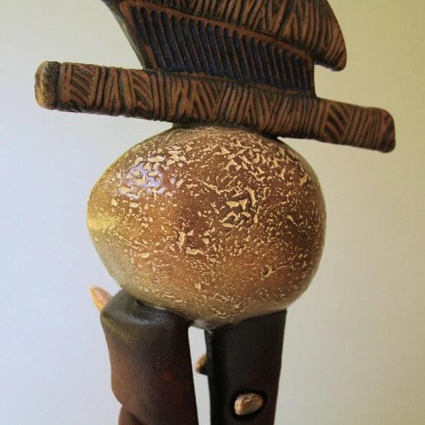 First Born - Abstract Sculpture of Egg on Two Stilts by Helene Fielder picture