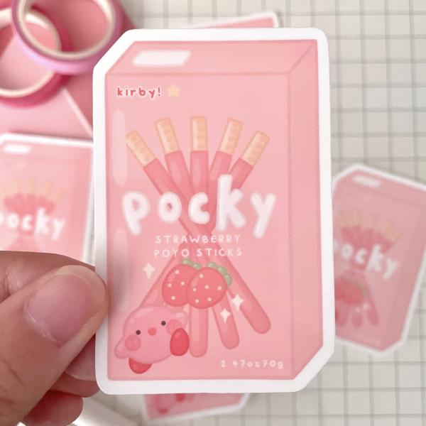 Kirby Japanese Snacks | "Poyo Snacks" Weatherproof Stickers picture