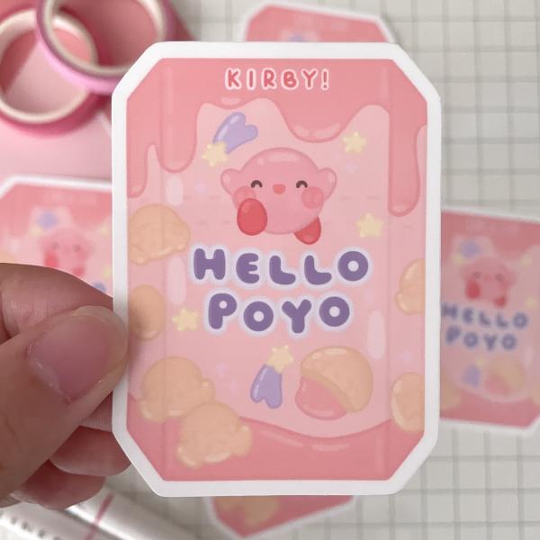 Kirby Japanese Snacks | "Poyo Snacks" Weatherproof Stickers picture