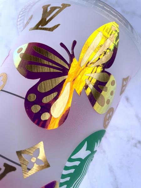 Butterflies around Starbucks Personalized Cold Cups