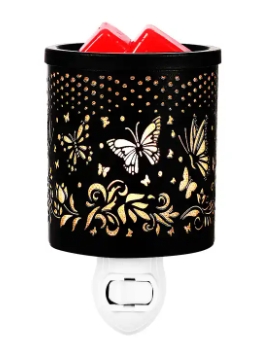 Black metal butterfly wax melt warmer plug in - Eventeny