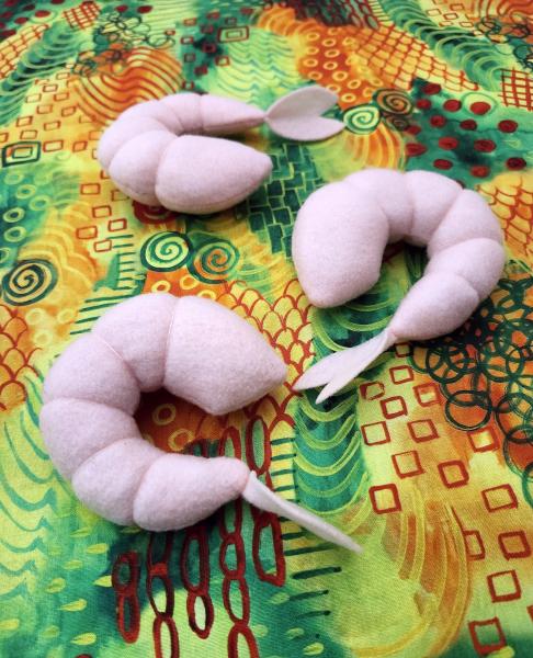 Felt shrimp cat toy | Eco-Fi felt toys for cats | natural catnip essence | handcrafted in USA | fun playtime gift for cats