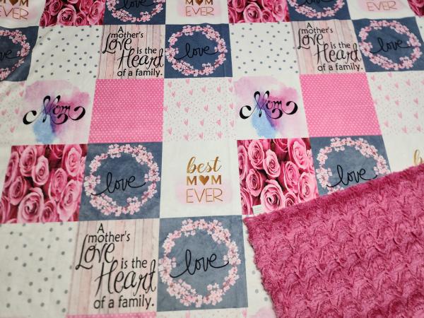 Best Mom ~60x72" minky blanket