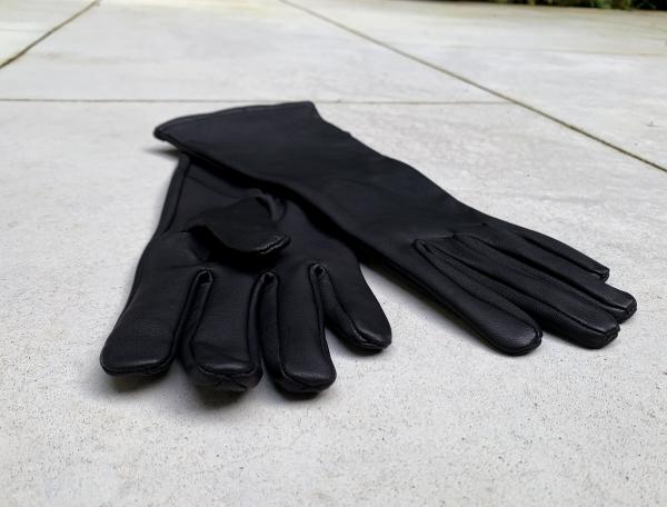 Super hero medium length leather gloves for Cosplay/Black picture