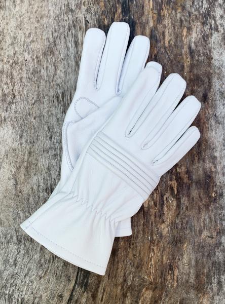 Petite sizes Power Rangers Cosplay gloves/Short gauntlet/Women/Lamb Leather/White picture