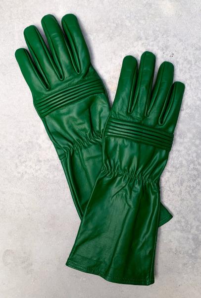 Leather Gloves for Power Rangers Cosplay/Long gauntlet/Top grain cowhide/Green picture