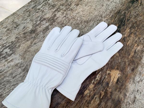 Petite sizes Power Rangers Cosplay gloves/Short gauntlet/Women/Lamb Leather/White picture