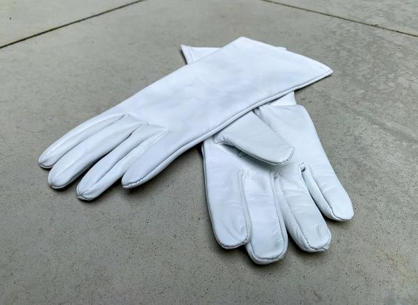 Cosplay leather gloves /White/medium length picture