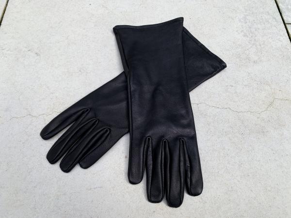 Super hero medium length leather gloves for Cosplay/Black picture