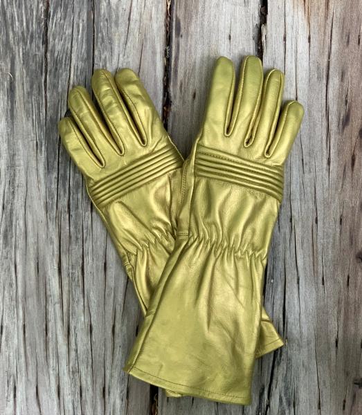 Ranger Hero Gloves for Cosplay/Long gauntlet/Top grain cowhide/Golden picture