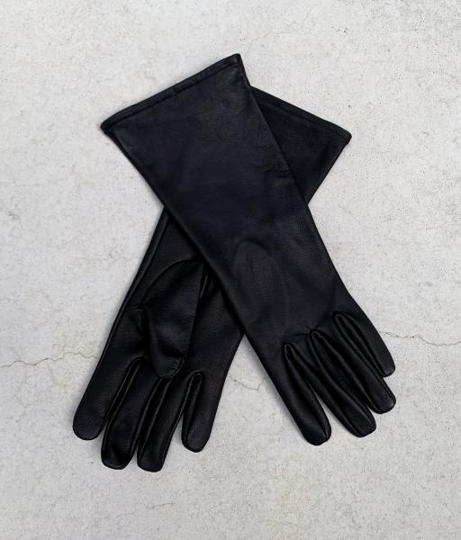 Super hero medium length leather gloves for Cosplay/Black picture