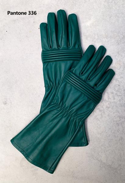 Leather Gloves for Power Rangers Cosplay/Long gauntlet/Top grain cowhide/Green picture