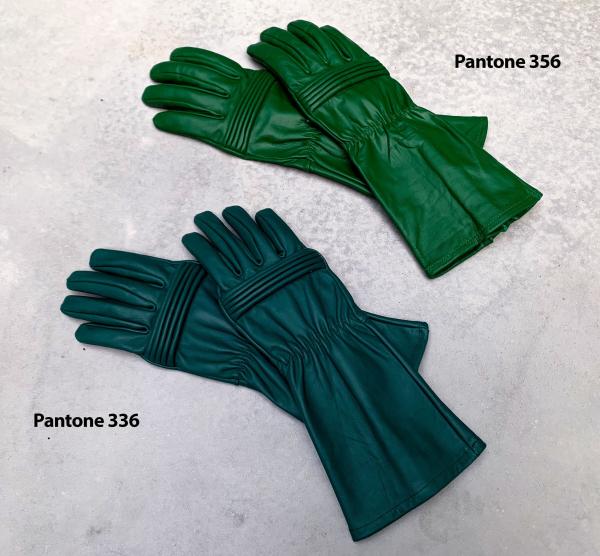 Leather Gloves for Power Rangers Cosplay/Long gauntlet/Top grain cowhide/Green picture